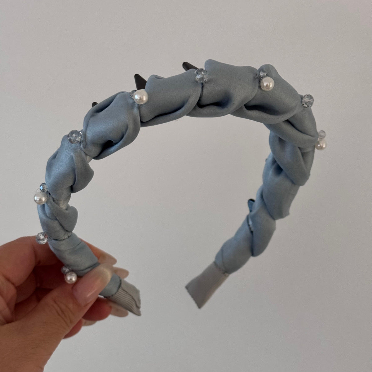 水晶珍珠纏繞髮箍