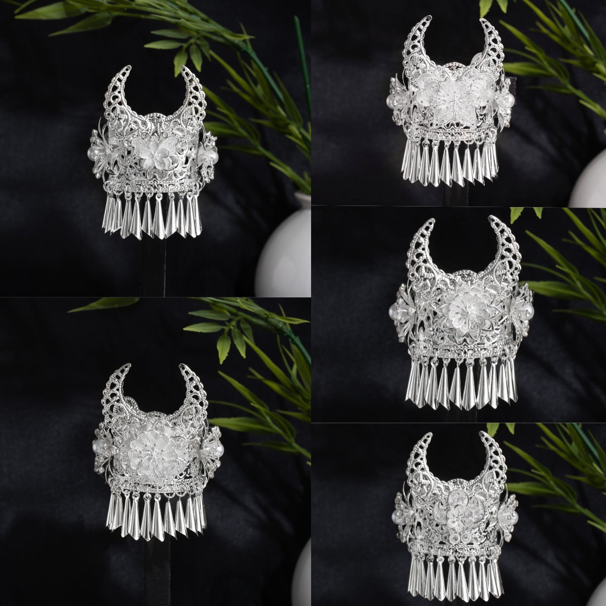 珍珠花朵流蘇鏤空飾品－商品主圖｜https://igowo.tw/