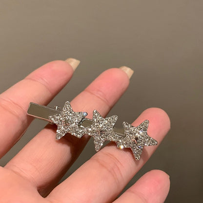 鑲鉆愛心星星發夾套裝y2k甜酷風少女劉海側邊鴨嘴夾高級感發飾女