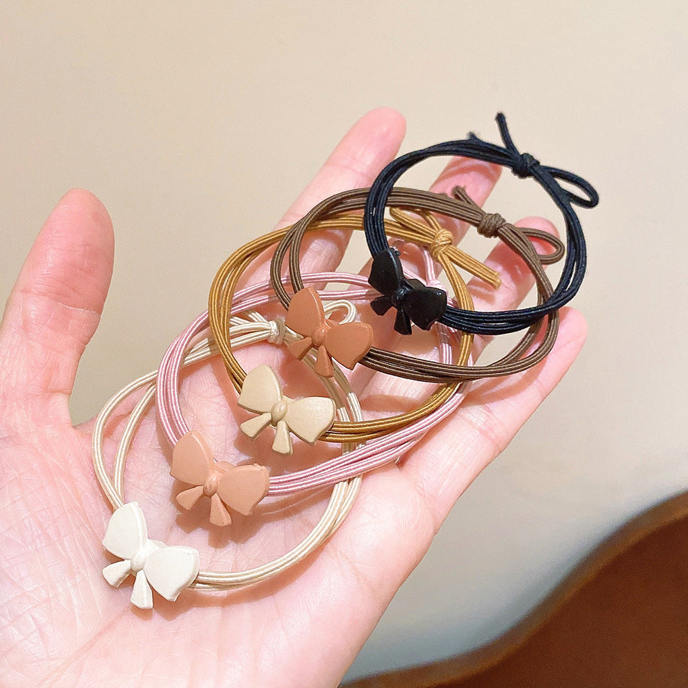 棕色蝴蝶結簡約髮圈－商品主圖｜https://igowo.tw/
