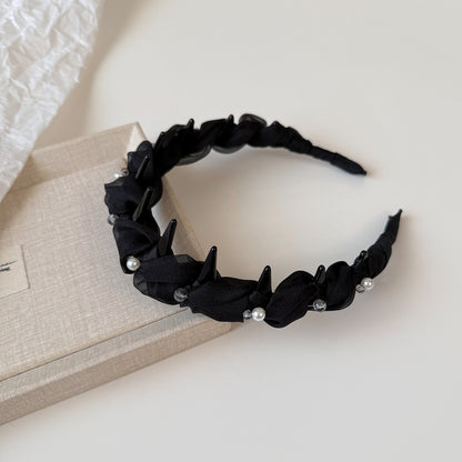 水晶珍珠纏繞髮箍