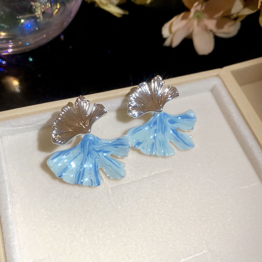 琺瑯花朵水滴簡約耳環－細節特寫18｜https://igowo.tw/
