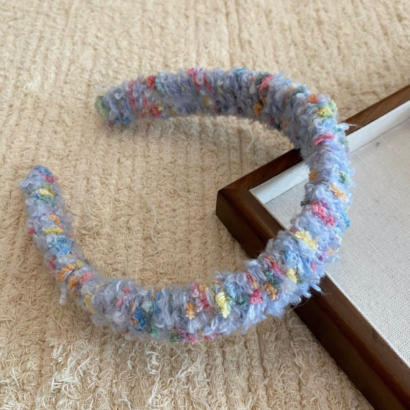 彩色絨面纏繞復古髮箍－果綠款細節｜https://igowo.tw/