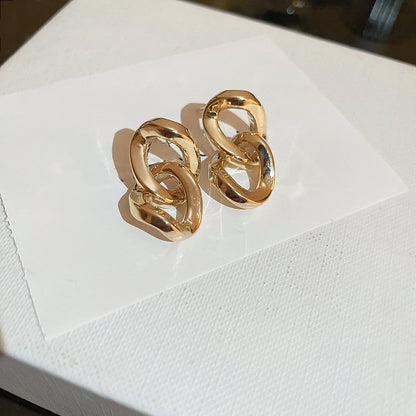 金屬雙環簡約耳環