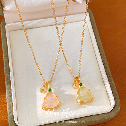 金色鋯石樹脂復古項鍊－商品主圖｜https://igowo.tw/