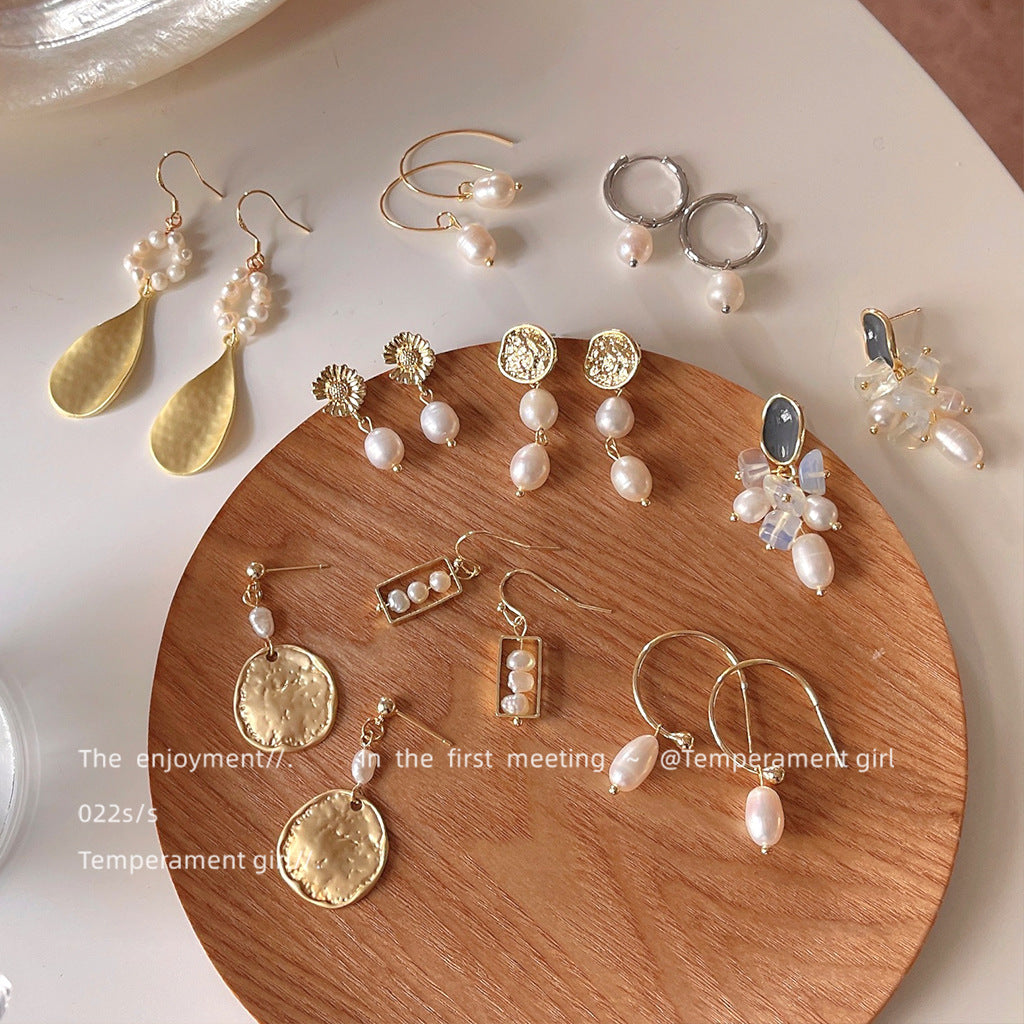 珍珠銀針復古耳環－商品主圖｜https://igowo.tw/