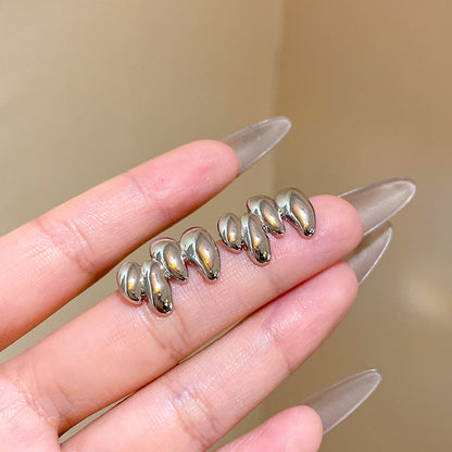 港風復古個性冷淡風牛角包耳釘