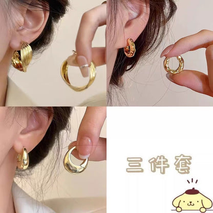 金屬圓圈復古耳環套組