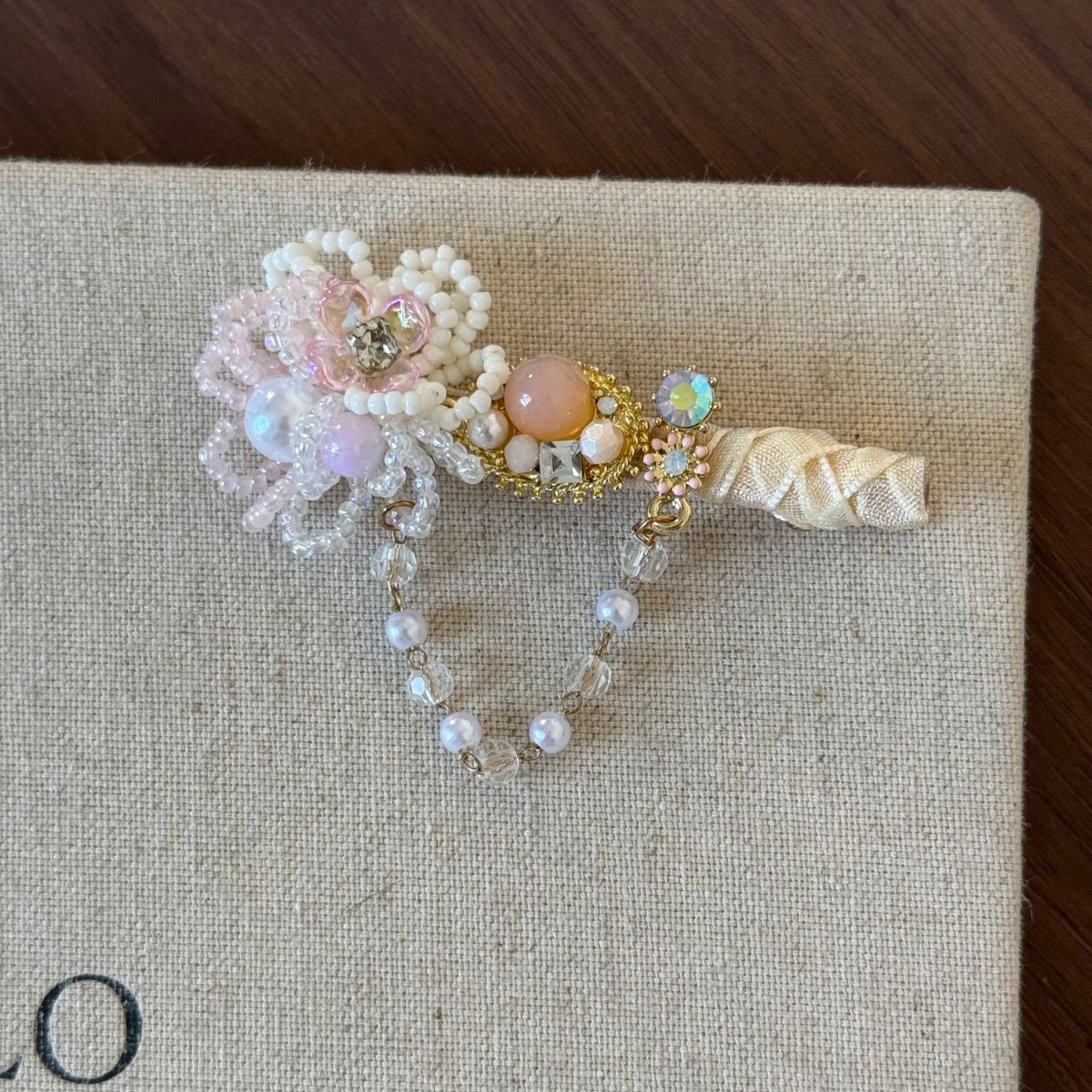 彩色鋯石花朵髮夾