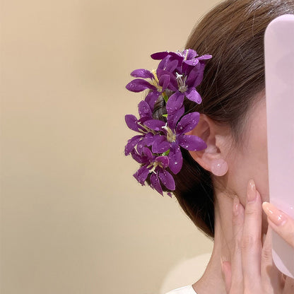 彩色布面花朵復古髮簪