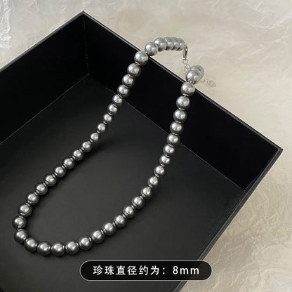 珍珠雙層項鍊－42#項鍊-白色款細節｜https://igowo.tw/