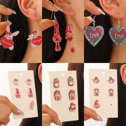 壓克力愛心耳環套組－商品主圖｜https://igowo.tw/