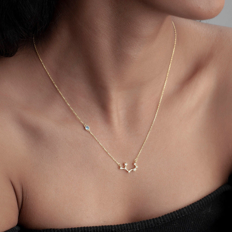 金色銅星座項鍊