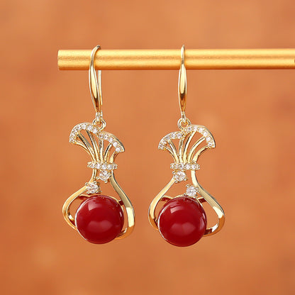 紅色珍珠福袋耳環－商品主圖｜https://igowo.tw/