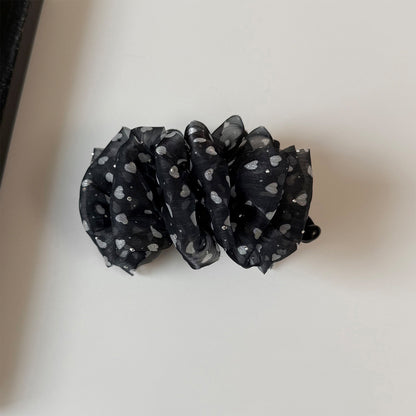 網紗愛心波點髮夾