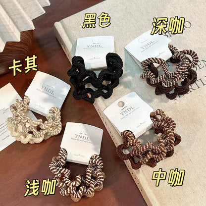 棕色波浪簡約髮圈