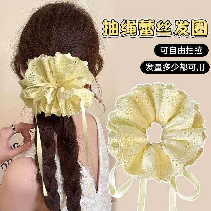 蕾絲大腸圈髮圈－商品主圖｜https://igowo.tw/