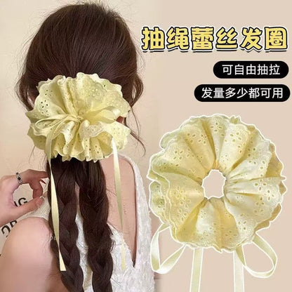 蕾絲大腸圈髮圈－商品主圖｜https://igowo.tw/