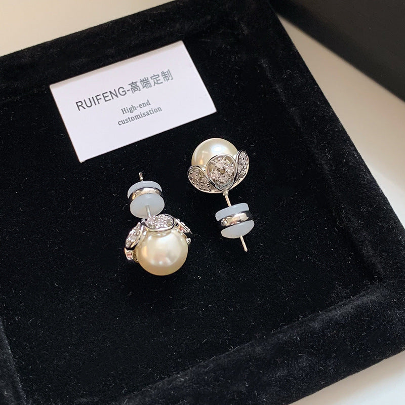 S925高級感氣質簡約貝珠耳釘