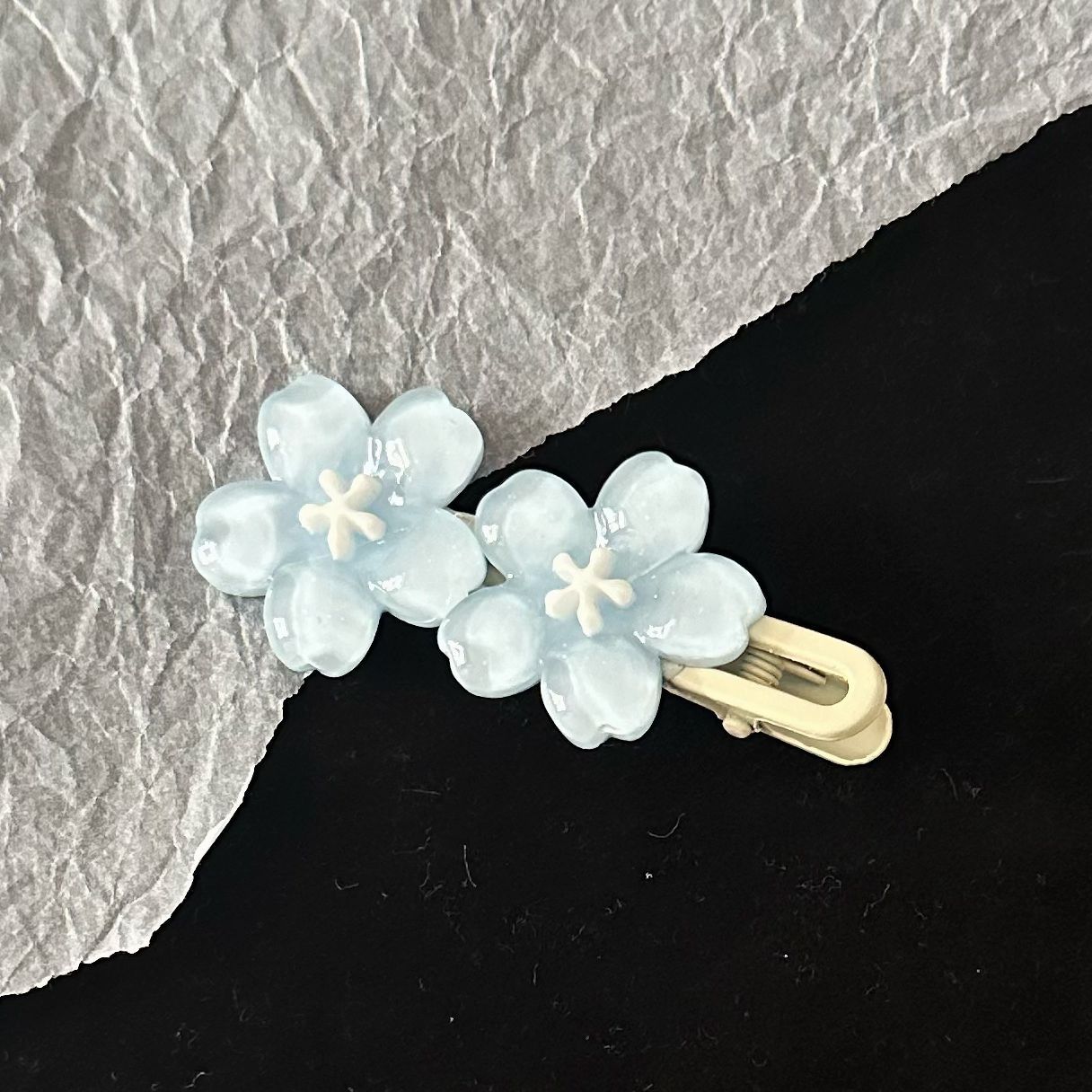 藍色花朵髮夾