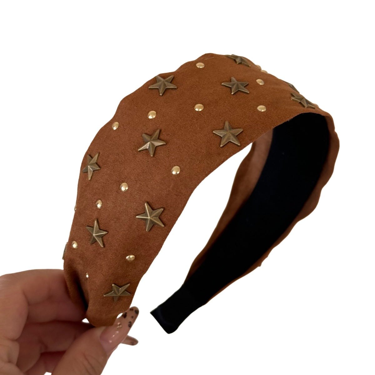 布面星星寬版簡約髮箍－細節特寫3｜https://igowo.tw/