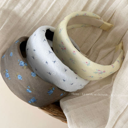 碎花寬版髮箍－商品主圖｜https://igowo.tw/