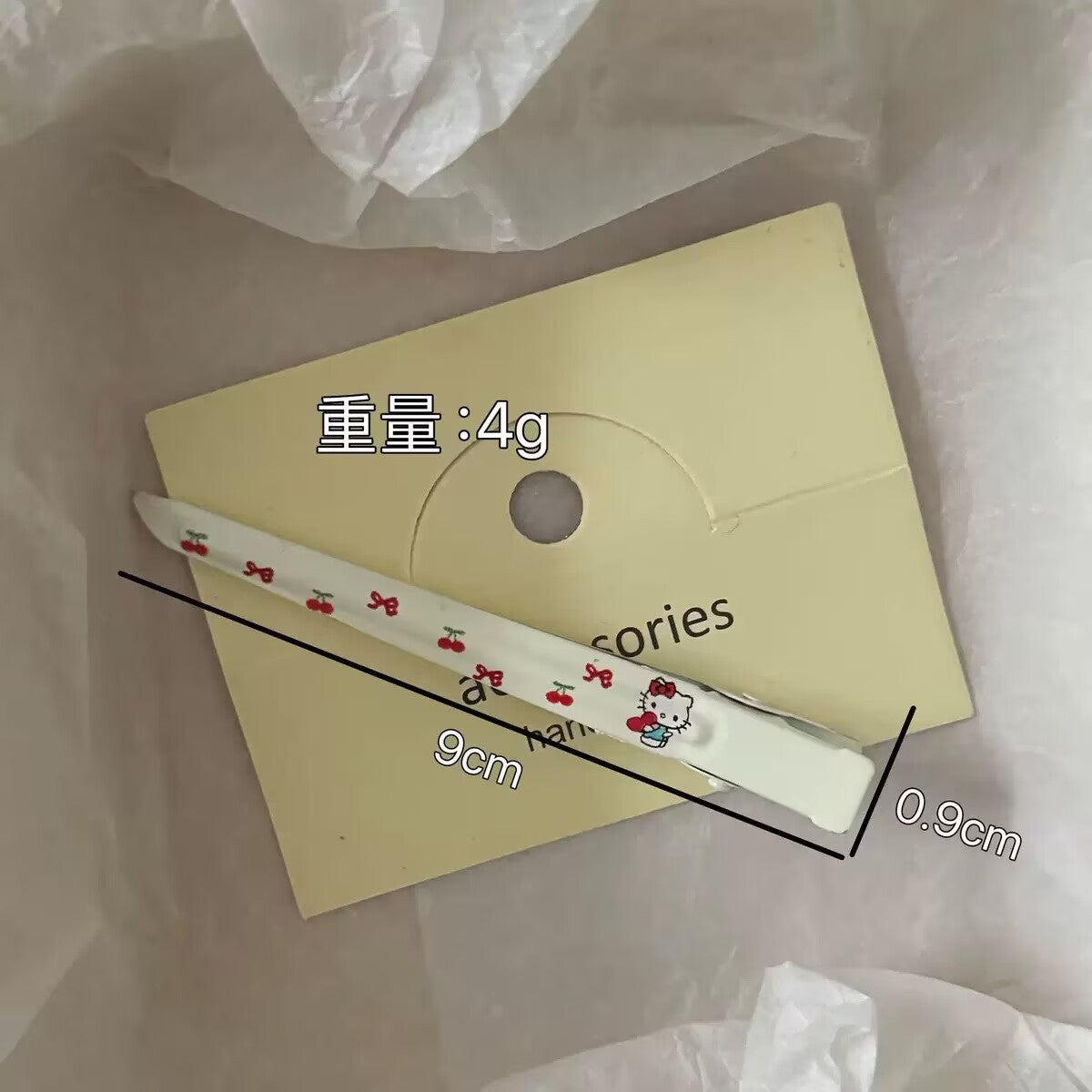 紅色金屬愛心貓咪髮夾