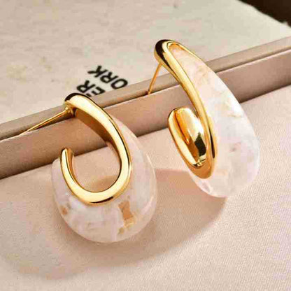 琥珀色復古耳環