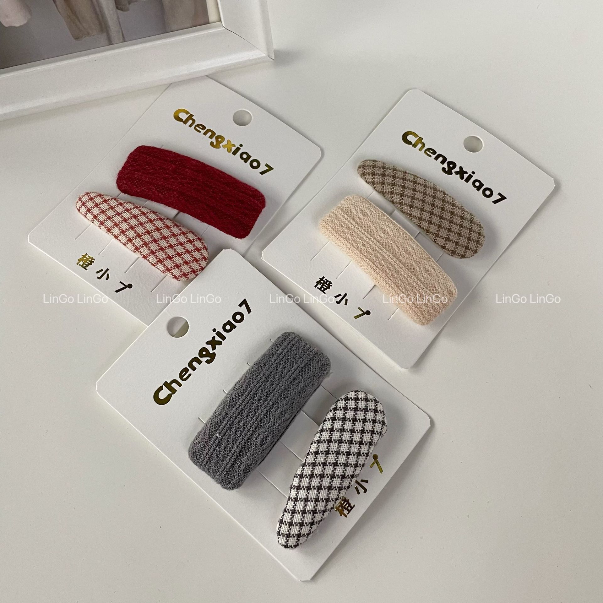 布面簡約髮夾－商品主圖｜https://igowo.tw/