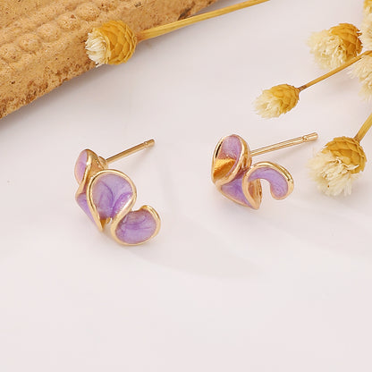 琺瑯花朵耳環－細節特寫44｜https://igowo.tw/