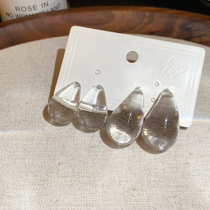 鋼針亞克力水滴耳釘冷淡風個性時尚潮流氣質耳環設計感小眾耳飾女