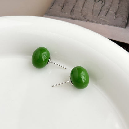 繽紛銀針圓珠耳釘
