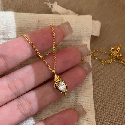 金色鋯石復古項鍊