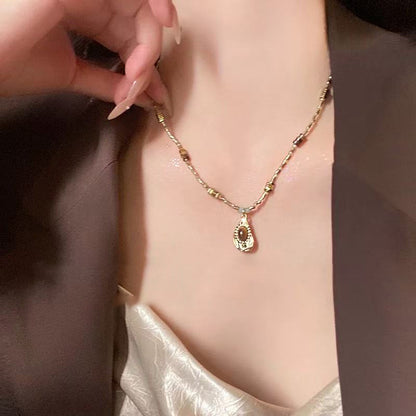 棕色虎眼石墜飾項鍊