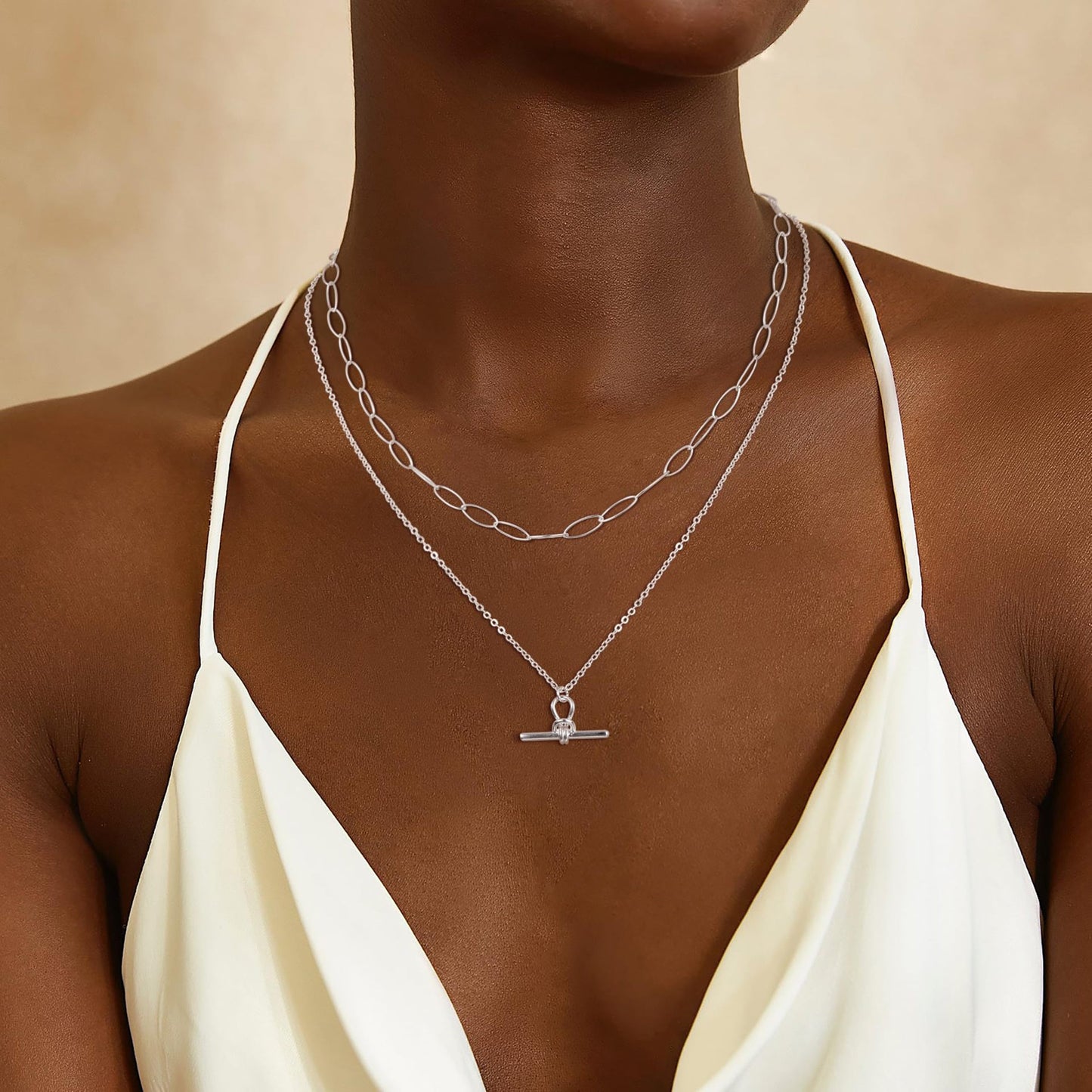 黃銅回形針多層項鍊