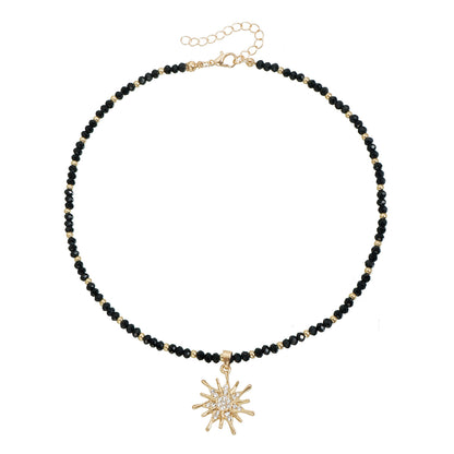 黑色太陽花項鍊套組