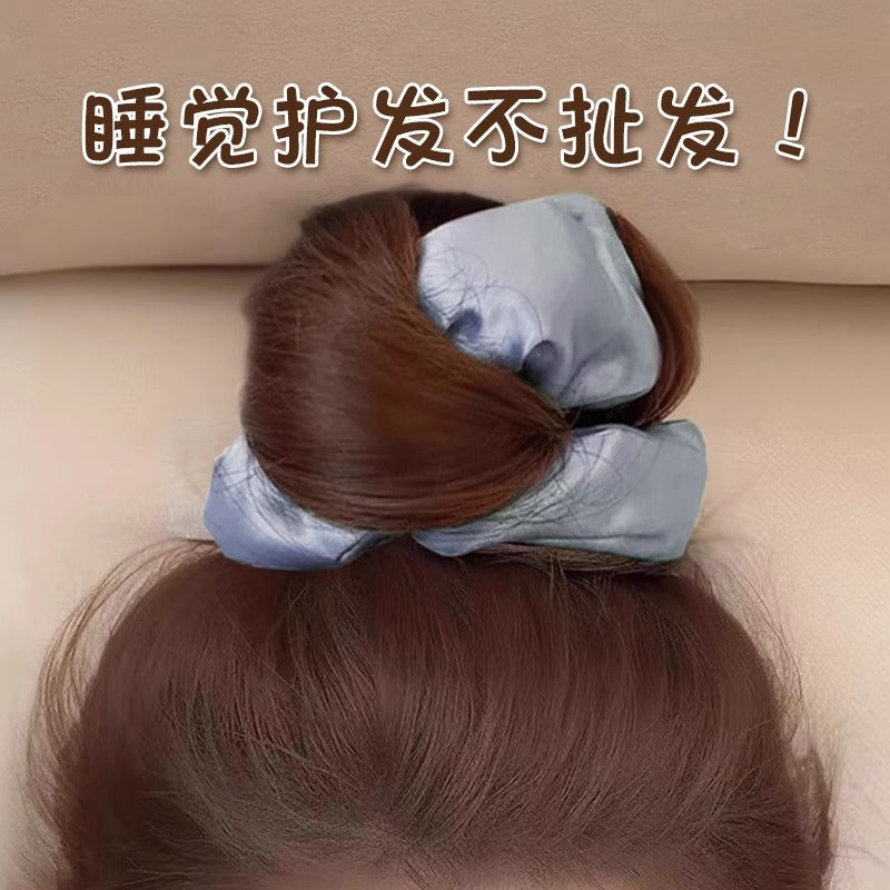 緞帶大腸圈髮圈－米色（加厚款）款實拍｜https://igowo.tw/