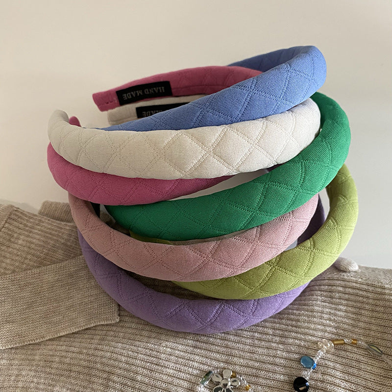 彩色布面格紋髮箍－商品主圖｜https://igowo.tw/