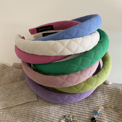 彩色布面格紋髮箍－商品主圖｜https://igowo.tw/