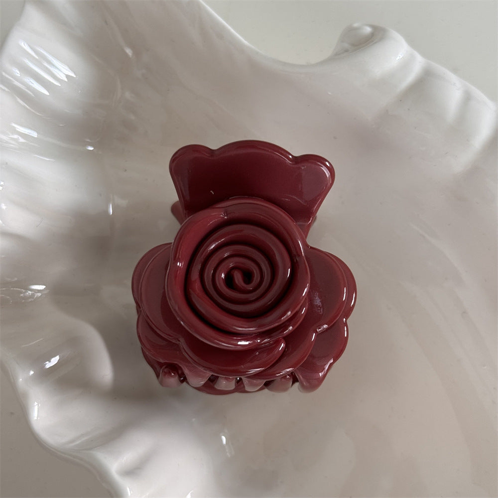 醋酸板材花朵簡約髮夾－玫瑰粉款細節｜https://igowo.tw/