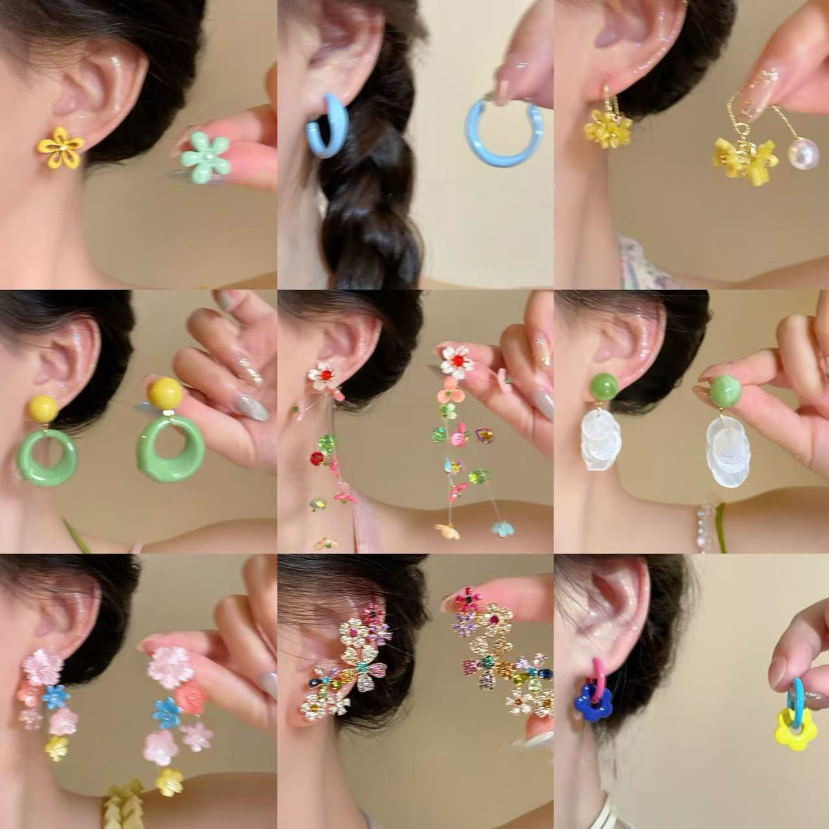繽紛花朵耳釘－商品主圖｜https://igowo.tw/