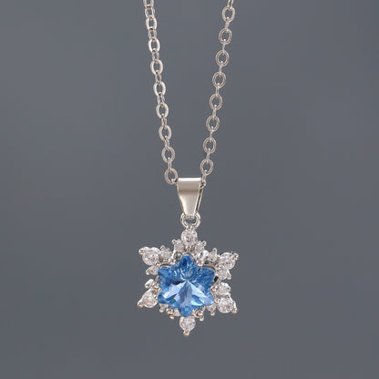 鋯石雪花簡約項鍊－商品主圖｜https://igowo.tw/