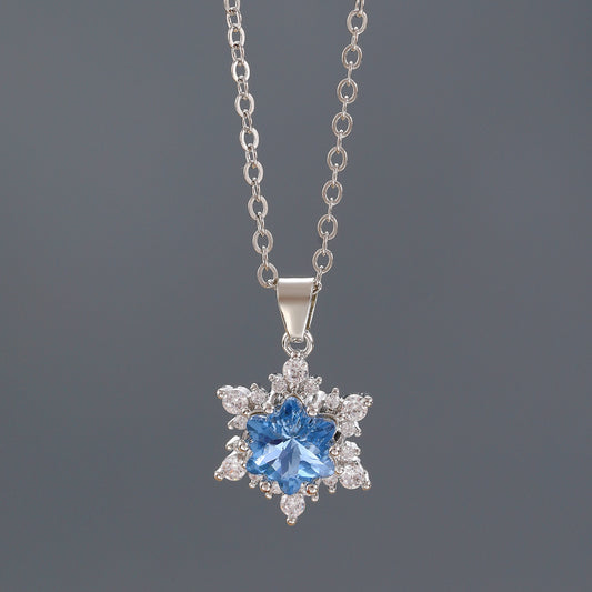 鋯石雪花簡約項鍊－商品主圖｜https://igowo.tw/