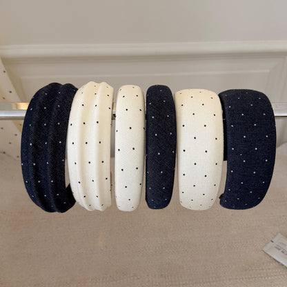 波點寬版簡約髮箍－商品主圖｜https://igowo.tw/