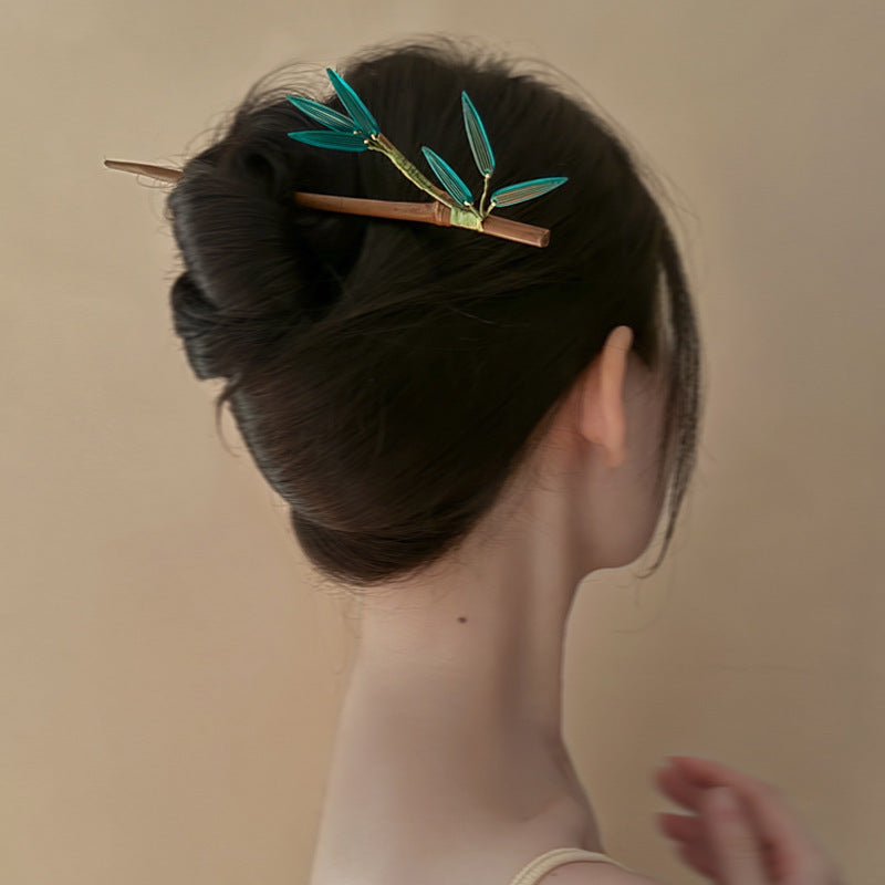 木質花朵復古簡約髮簪