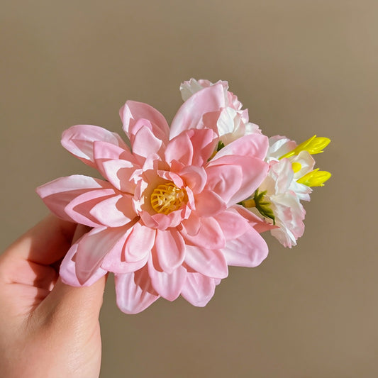 韓式布藝花朵發夾簡約時尚優雅海邊度假風鴨嘴夾輕奢高級感發飾女