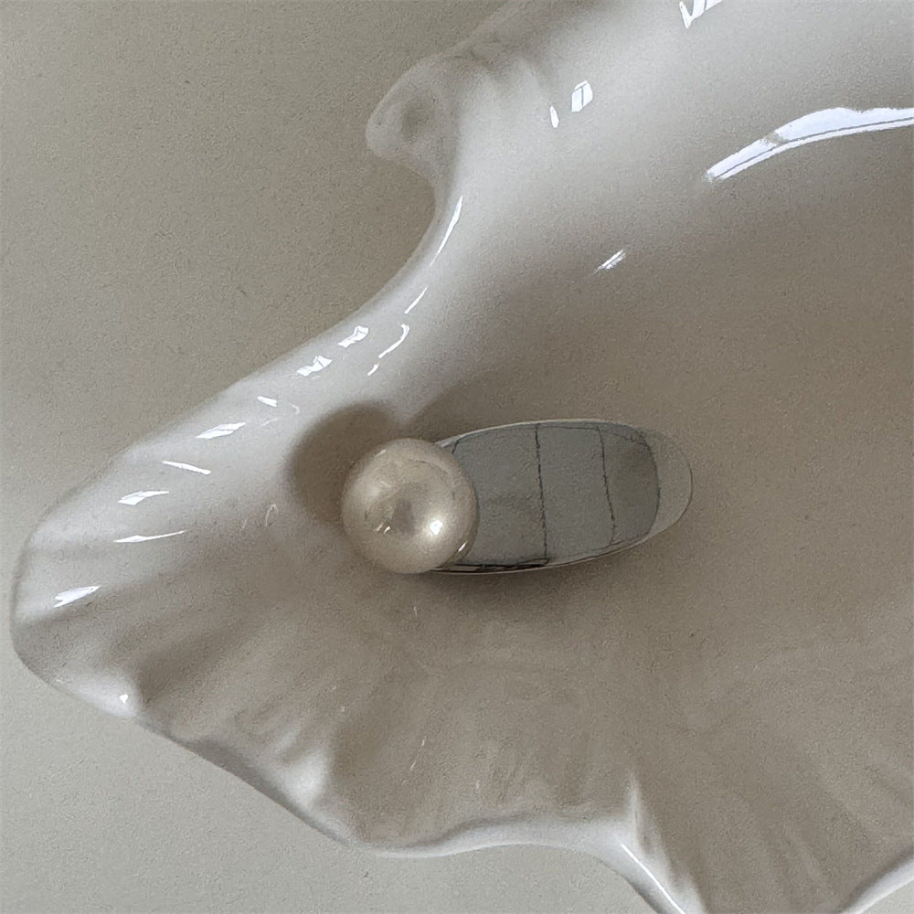銀色珍珠金屬髮夾