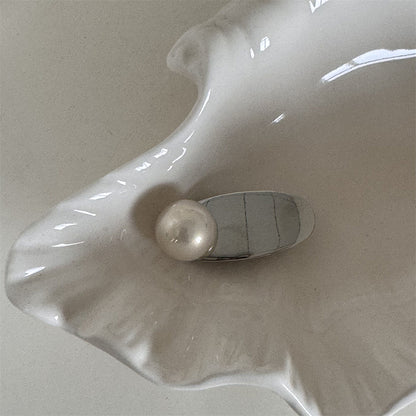 銀色珍珠金屬髮夾