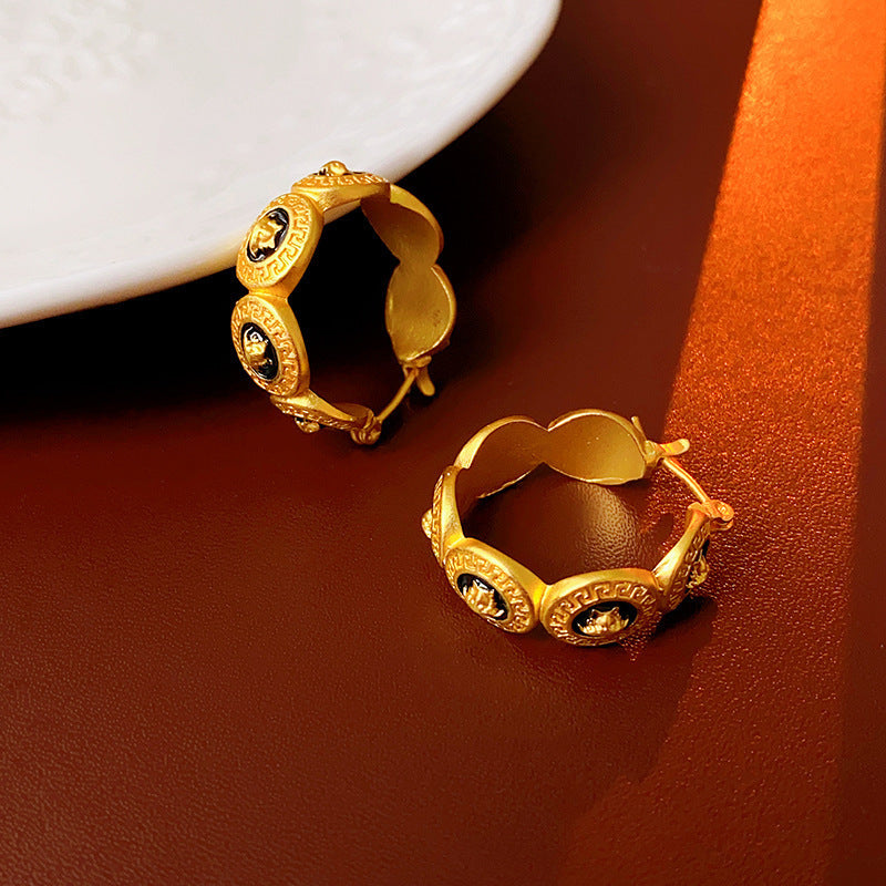 銀針復古簡約耳環－細節特寫28｜https://igowo.tw/