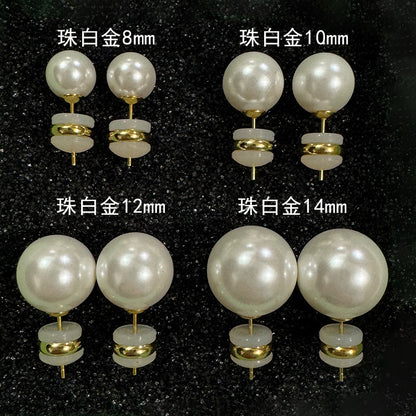 S925珍珠耳釘－粉光金10mm款細節｜https://igowo.tw/